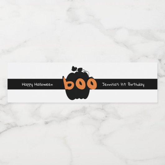 ハッピーハローウィンカボチャ1歳 ペットボトルラベル (シングルラベル)