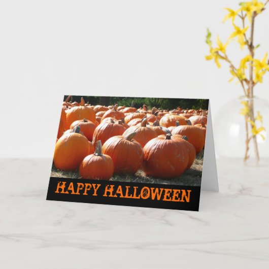 ハッピーハローウィンカボチャ カード (黄色い花)