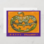 ハッピーハローウィンカボチャ – ポストカードまたは招待状 シーズンポストカード (正面/裏面)