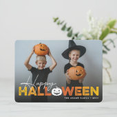 ハッピーハローウィンカボチャJack-O-Lantern写真 シーズンカード (スタンド正面)