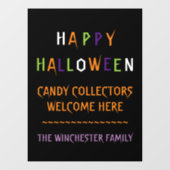 ハッピーハローウィンカラフルおもしろいスプーカスタムク文字 ウィンドウサイン (シート)