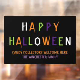 ハッピーハローウィンカラフルおもしろいスプーカスタムク ウィンドウサイン