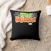 ハッピーハローウィンカラフルかわいいクモの巣 クッション (ブランケット)