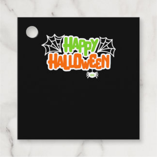 ハッピーハローウィンカラフルかわいいクモの巣 フェイバータグ