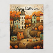 ハッピーハローウィンカラフルイラストレーション シーズンポストカード (正面)