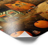 ハッピーハローウィンカラフルイラストレーション フォトプリント            (角)