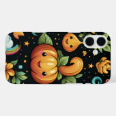 ハッピーハローウィンカラフルカボチャと花 Case-Mate iPhoneケース (裏面 (横))