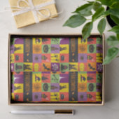 ハッピーハローウィンカラフルモダンアイコン |休日 薄葉紙 (ギフト)