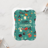 ハッピーハローウィンカラフル模様 カード (正面/裏面インサイチュ)