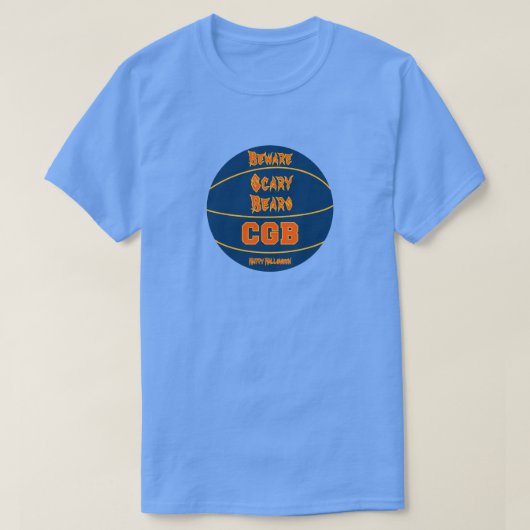 ハッピーハローウィンカリフォルニアバスケットボールロゴ Tシャツ (デザイン正面)