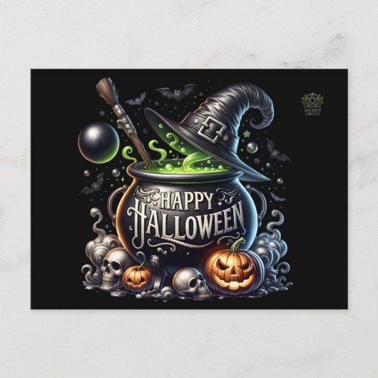 ハッピーハローウィンカルドロン招待状 案内ポストカード (正面)
