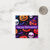 ハッピーハローウィンカードかわいい買い物！ ノートカード (正面/裏面インサイチュ)