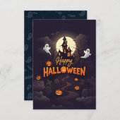 ハッピーハローウィンカード(名パーソナライズされた前) サンキューカード (正面/裏面)