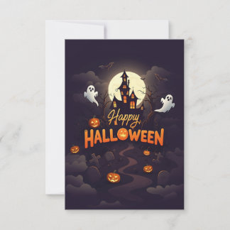 ハッピーハローウィンカード(名パーソナライズされた前) サンキューカード