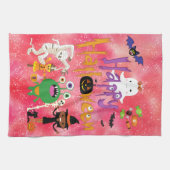 ハッピーハローウィンキッズカワイイ不気味イ キッチンタオル (横)