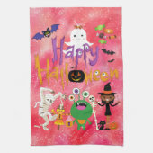 ハッピーハローウィンキッズカワイイ不気味イ キッチンタオル (縦)