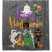 ハッピーハローウィンキッズカワイイ不気味イ シャワーカーテン (正面)