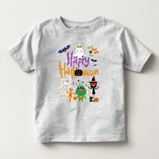 ハッピーハローウィンキッズカワイイ不気味イ トドラーTシャツ (正面)