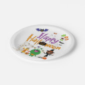 ハッピーハローウィンキッズカワイイ不気味イ ペーパープレート (アングル)