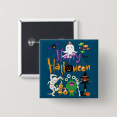 ハッピーハローウィンキッズカワイイ不気味イ 缶バッジ (正面&裏面)