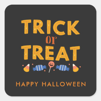 ハッピーハローウィンキッズトリックまたはキャンディの治療 スクエアシール