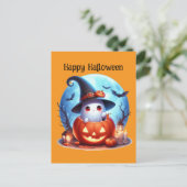 ハッピーハローウィンキッズ幽霊 シーズンポストカード (スタンド正面)