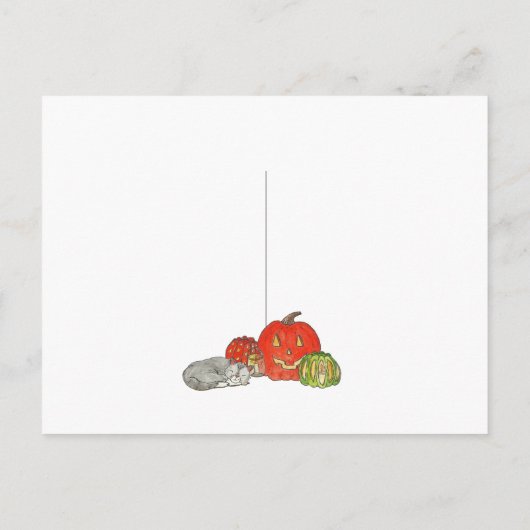 ハッピーハローウィンキャットウォーター色 ポストカード (裏面)