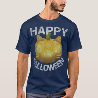 ハッピーハローウィンキャットハロウィーンのカボチャのちょうちんパンプキン Tシャツ