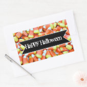 ハッピーハローウィンキャンディコーンスティッカー 長方形シール (封筒)