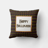 ハッピーハローウィンキャンディコーンonブラックピロー クッション (裏面)