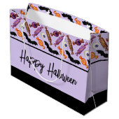 ハッピーハローウィンキャンディトリートパープルラージ抱き枕 ラージペーパーバッグ (裏面アングル)