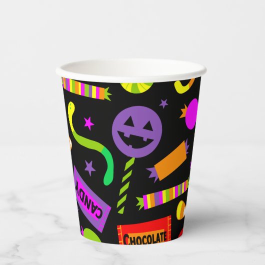 ハッピーハローウィンキャンディパターン 紙コップ (正面)