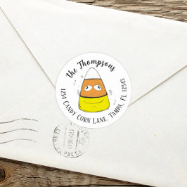 ハッピーハローウィンキャンディーコーンお洒落かわいい ラウンドシール