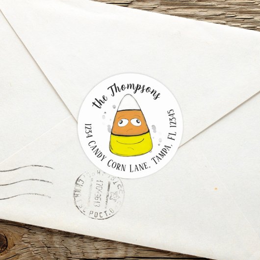 ハッピーハローウィンキャンディーコーンお洒落かわいい ラウンドシール