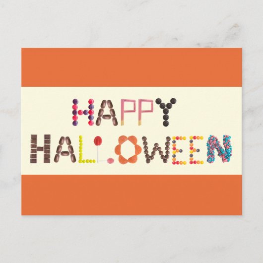 ハッピーハローウィンキャンディ – 可愛子供へい ポストカード (正面)