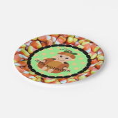 ハッピーハローウィンキャンデートウモロコシのカボチャ子供のプレート ペーパープレート (アングル)