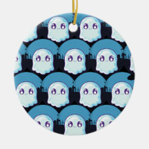 ハッピーハローウィンキュートおもしろいベビー幽霊ブルーパターン