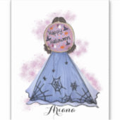 ハッピーハローウィンクッキーイラストレーション名前をカスタムする シール (正面)