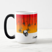 ハッピーハローウィングラデーションオレンジとスカル モーフィングマグカップ (左)