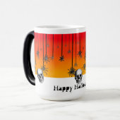 ハッピーハローウィングラデーションオレンジとスカル モーフィングマグカップ (正面左)