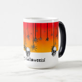 ハッピーハローウィングラデーションオレンジとスカル モーフィングマグカップ (正面右)