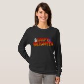 ハッピーハローウィングラフィックウーマン長袖 Tシャツ (正面フル)