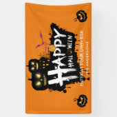 ハッピーハローウィングラフティブラックパンプキンス 横断幕 (縦)
