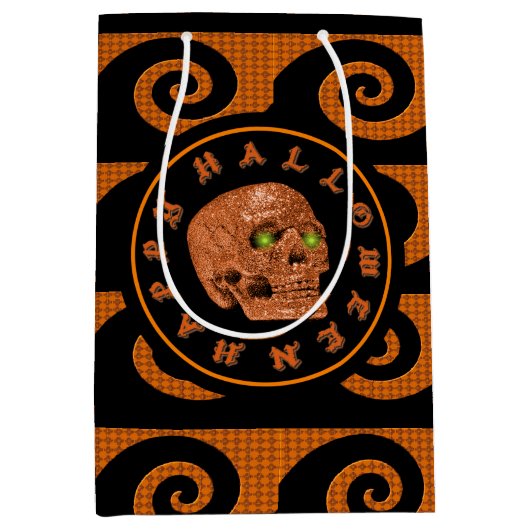 ハッピーハローウィングリッタースカル ミディアムペーパーバッグ (正面)