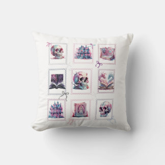 ハッピーハローウィングリッドデザインの不気味な画像 クッション