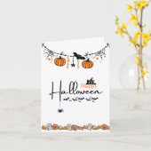 ハッピーハローウィングリーティングカード可愛不気味いカード カード (黄色い花)