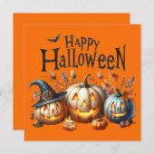 ハッピーハローウィングリーティングカード (正面/裏面)