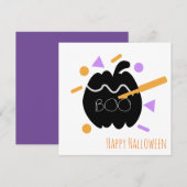 ハッピーハローウィングリーティングカード |カボチャ彫り サンキューカード (正面/裏面)