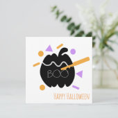 ハッピーハローウィングリーティングカード |カボチャ彫り サンキューカード (スタンド正面)