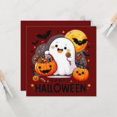 ハッピーハローウィングリーティングカード カード (正面/裏面インサイチュ)